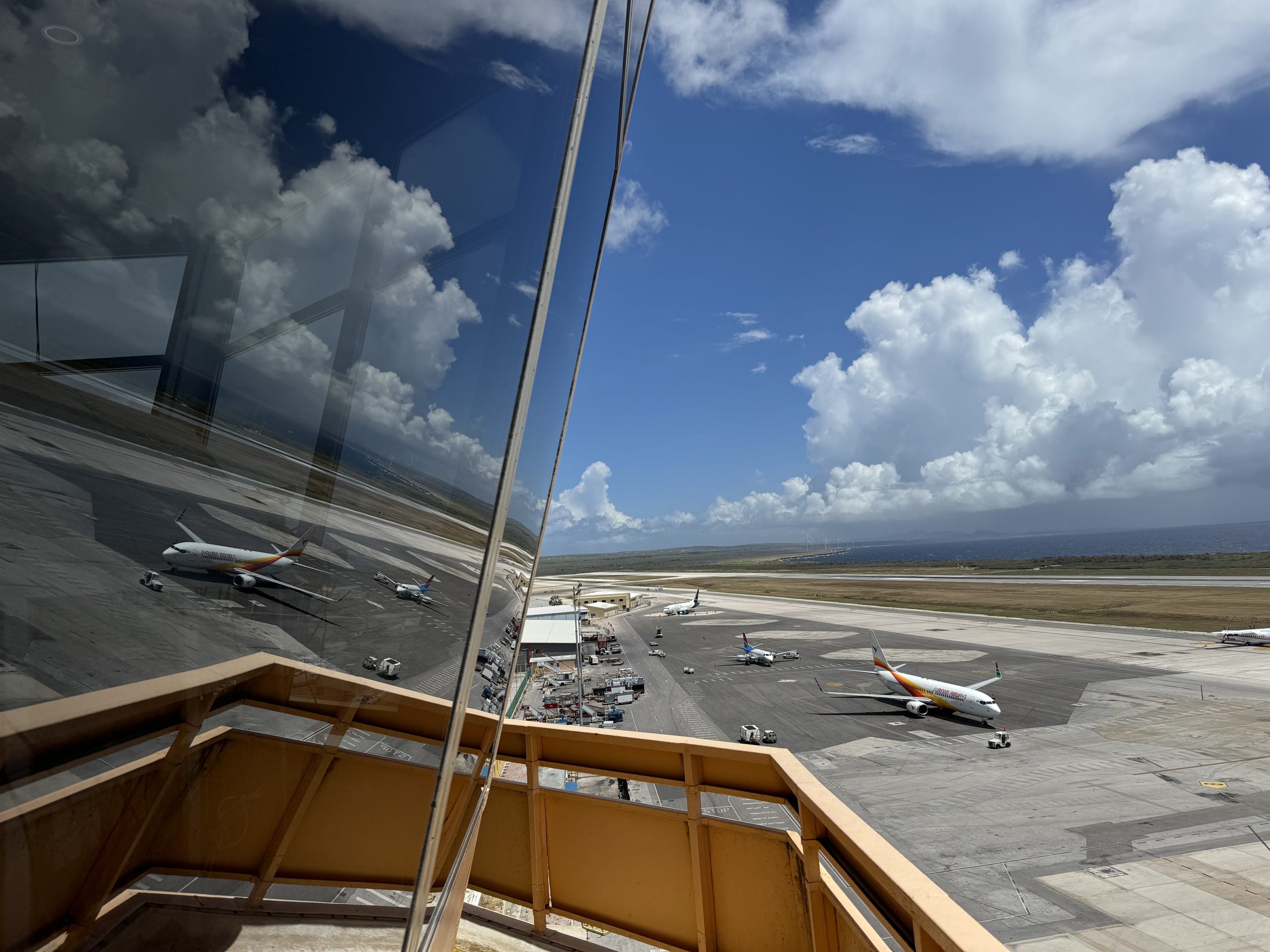Air traffic control tower at Bonaire Airport representing ATM safety case development and operational change management.