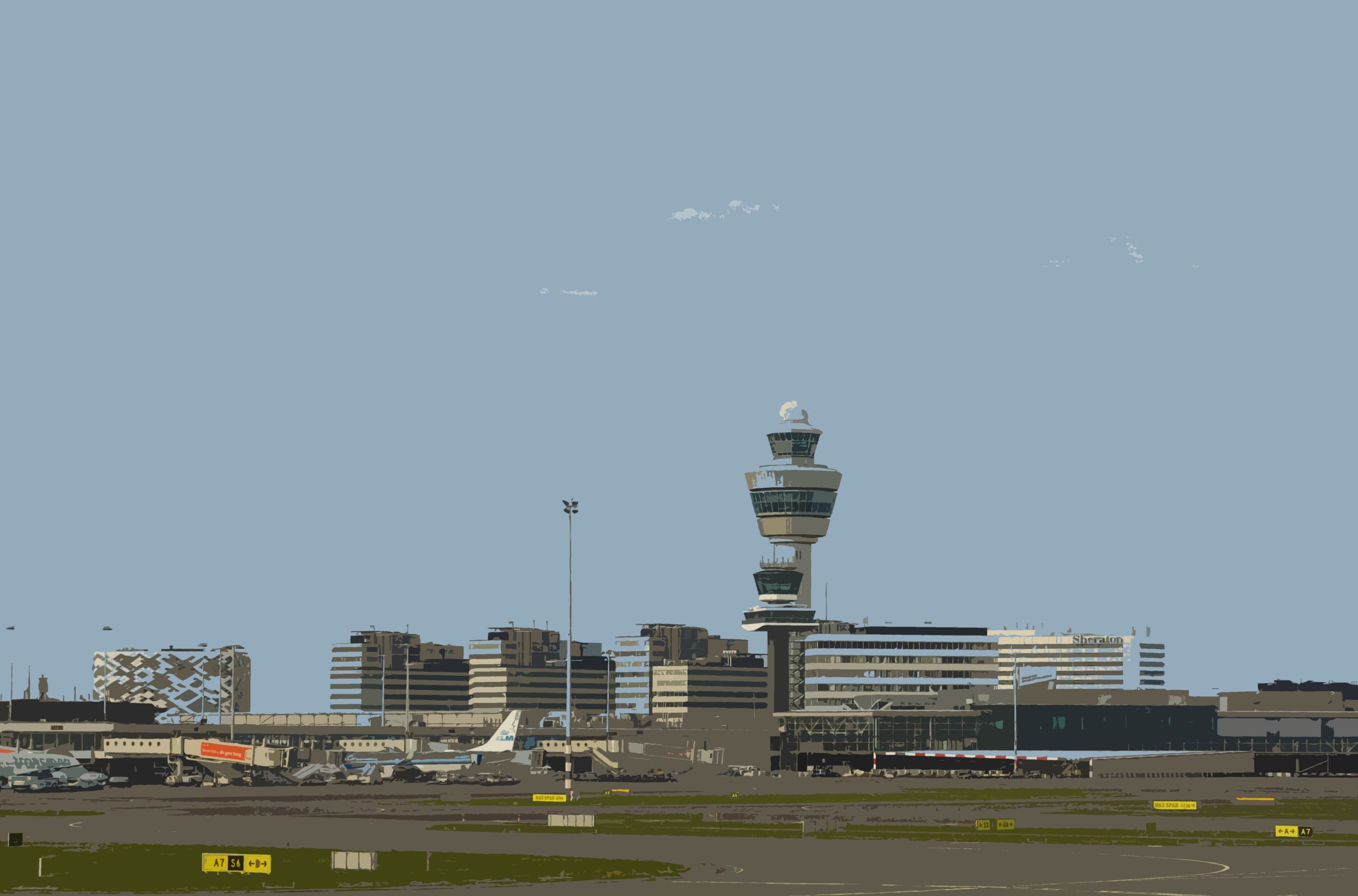 Airport runway and surrounding protected airspace used for aerodrome and heliport safeguarding analysis.